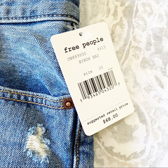 FREE PEOPLE Sophia Cutoff Denim Shorts 25 NWT - Picture 4 of 10